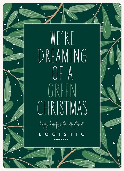 Green Christmas Holiday & Christmas Magnet Cards