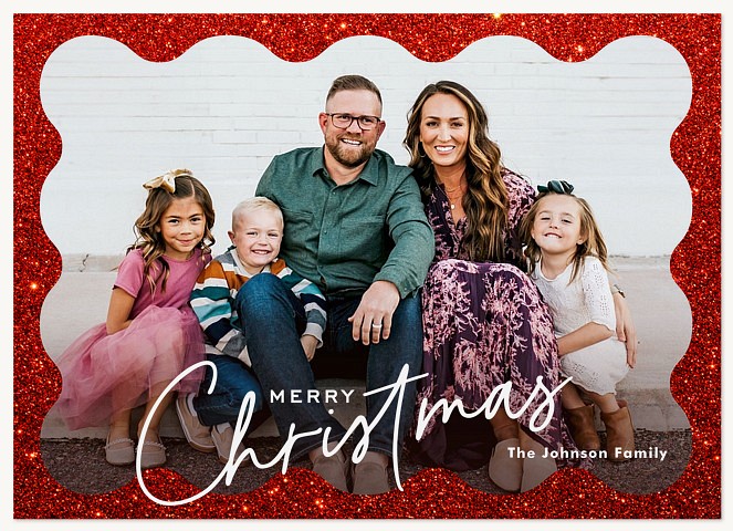 Glittering Frame Personalized Holiday Cards