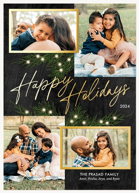 Rustic Shine Personalized Holiday Cards