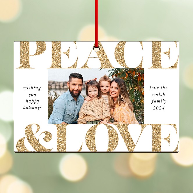 Peace & Love Personalized Ornaments
