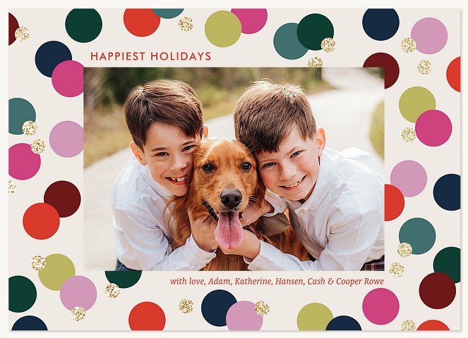 Bright Confetti Personalized Holiday Cards
