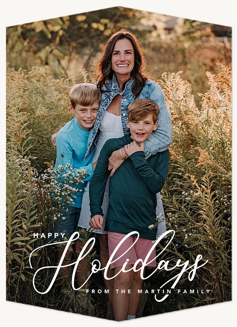 Scripted Portrait Personalized Holiday Cards