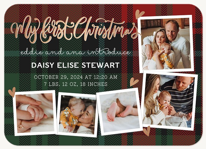 Cozy Plaid Personalized Holiday Cards