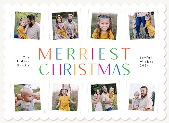 Colorful Wishes Personalized Holiday Cards