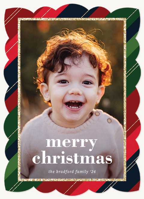 Seasonal Stripes Personalized Holiday Cards