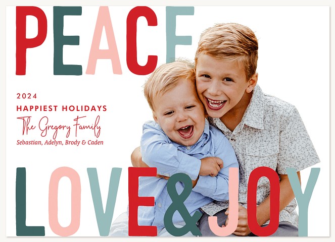 Colorful Greetings Personalized Holiday Cards