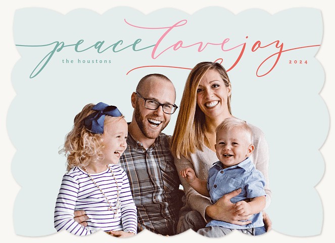 Soft Script Personalized Holiday Cards