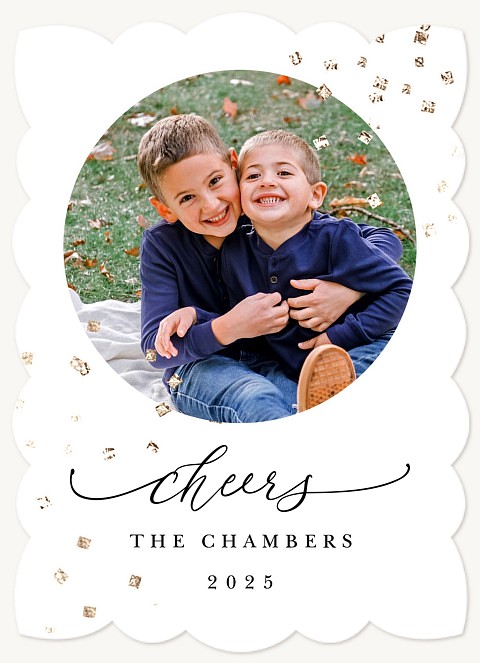 Sprinkled Confetti Personalized Holiday Cards