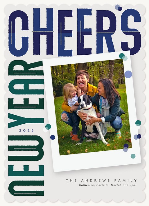 Cheerful Snapshot Personalized Holiday Cards