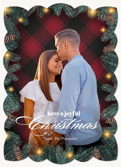 Glowing Wreath Personalized Holiday Cards