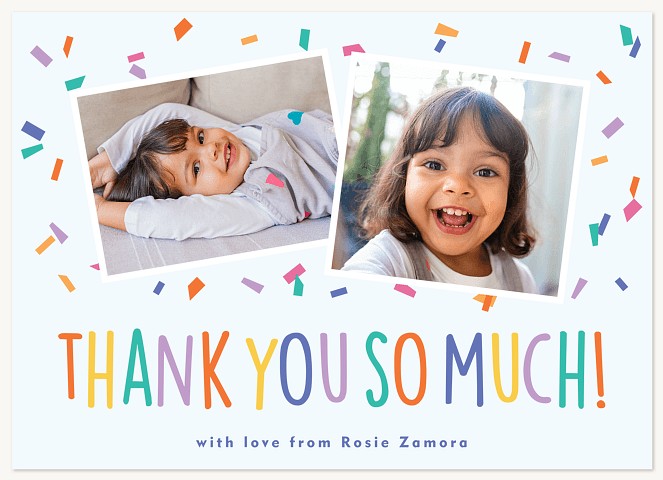 Rainbow Confetti Thank You Cards 