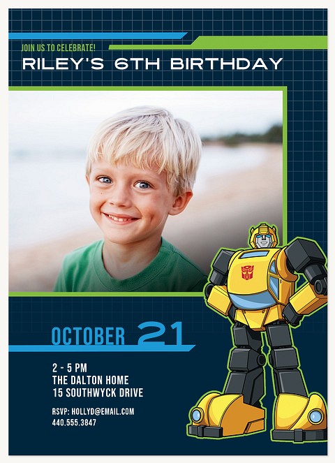 Transformers Graphic Screen Kids Birthday Invitations