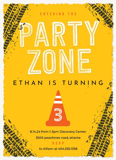 Party Zone Kids Birthday Invitations