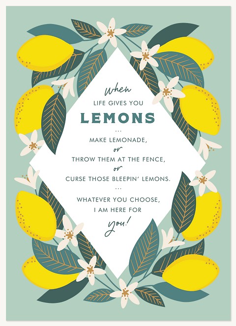 Leafy Lemons Greeting Cards