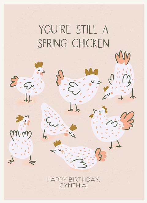 A Spring Chicken Greeting Cards