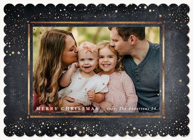 Midnight Shimmer Personalized Holiday Cards