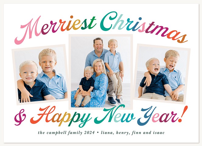 Colorful Christmas Personalized Holiday Cards