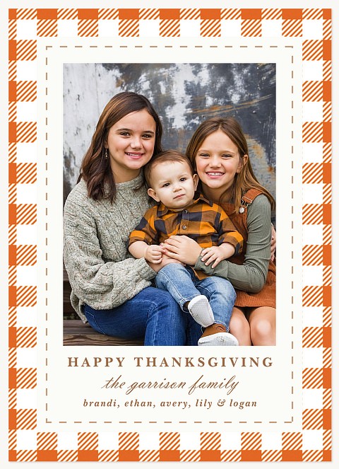 Warm Plaid Thanksgiving Cards