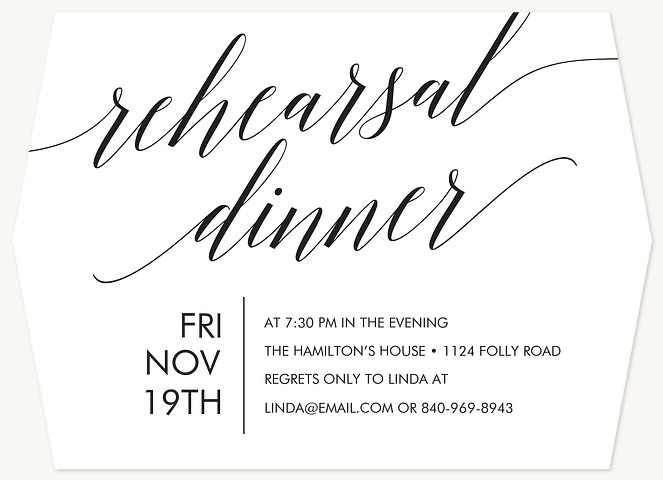 Chic Soirée Rehearsal Dinner Invitations