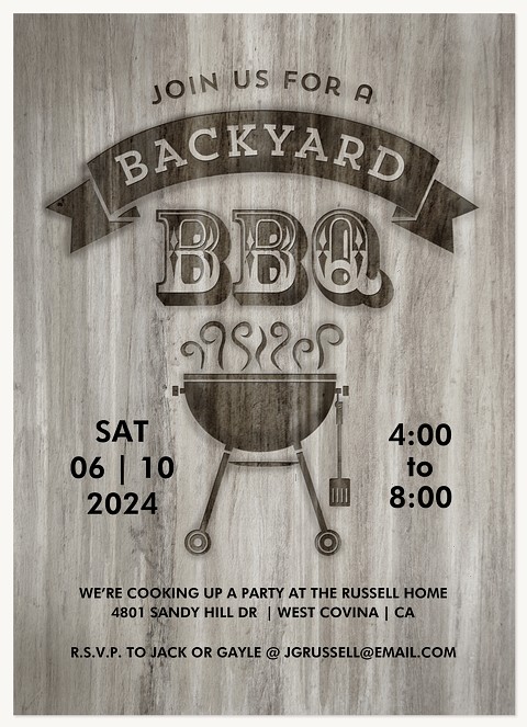 Backyard BBQ Party Invitations