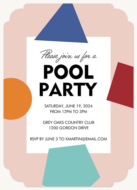 Floating Geometrics Summer Party Invitations