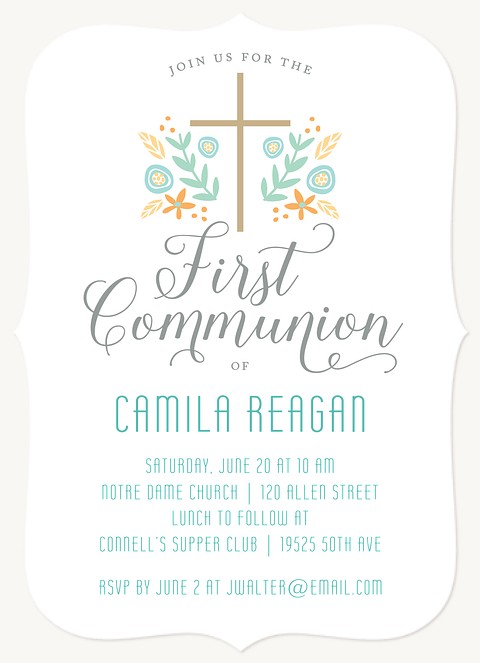 First Bloom First Communion Invitations