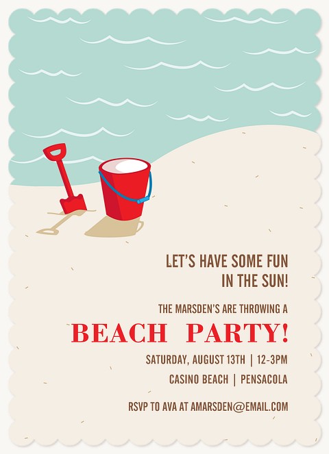 Sun & Sand Summer Party Invitations