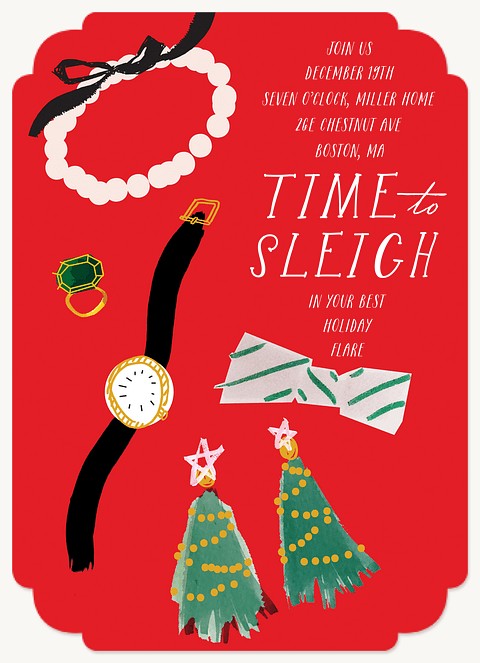 Time to Sleigh Holiday Party Invitations