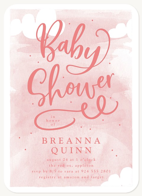 Pink Clouds Baby Shower Invites