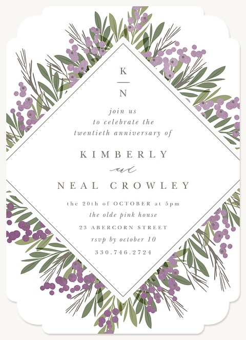 Lavender Harvest Wedding Anniversary Invitations
