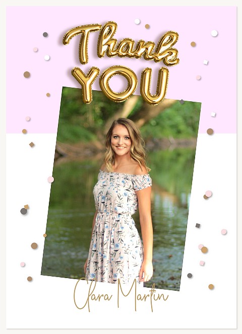 Golden Balloons Birthday Thank You Cards