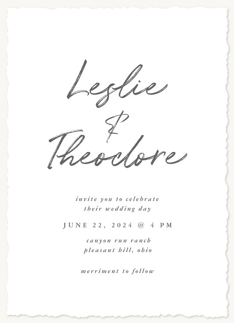 Modern Signature Wedding Invitations