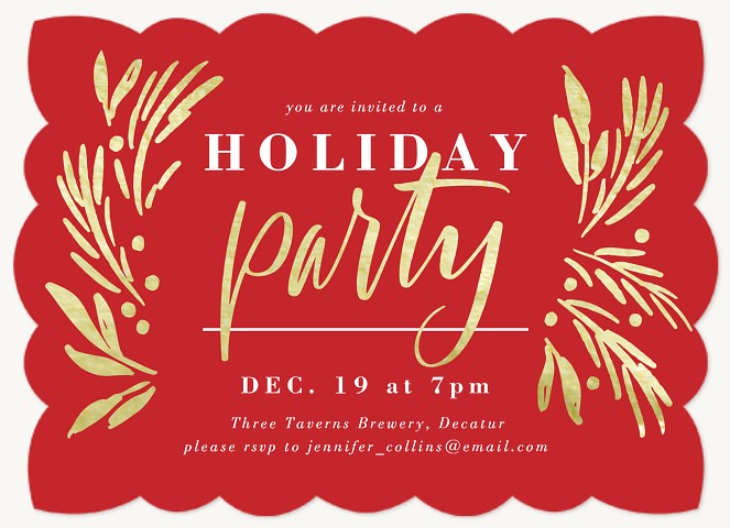 Glimmering Boughs Holiday Party Invitations