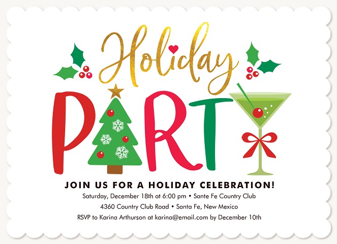 Party Whimsy Holiday Party Invitations