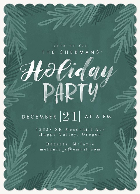 Soft Pines Holiday Party Invitations