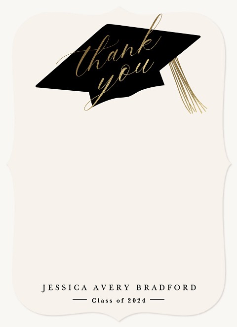  Parchment & Cap Graduation Thank You Cards
