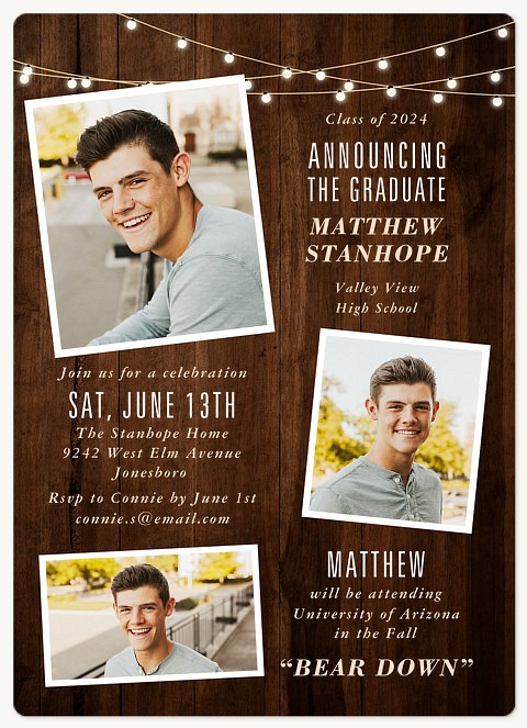 Rustic Lights Graduation Cards