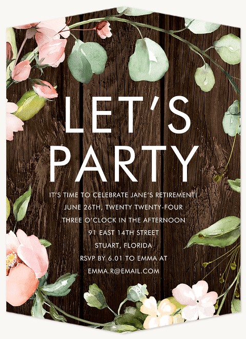Country Floral Party Invitations