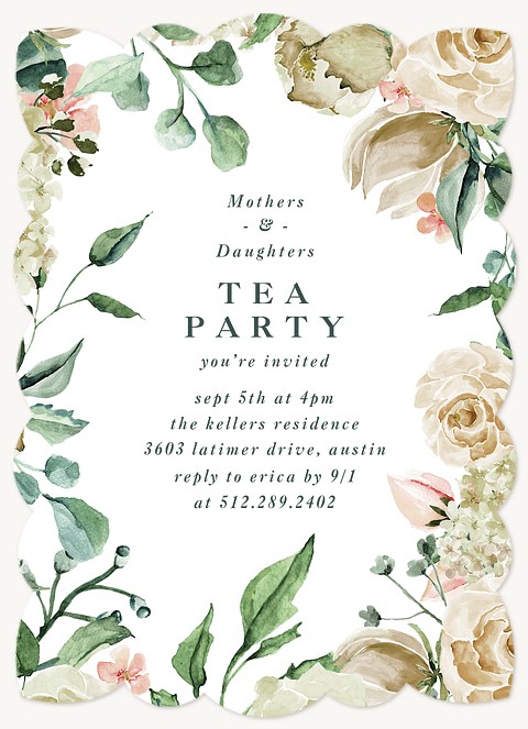 Floral Tea Party Party Invitations