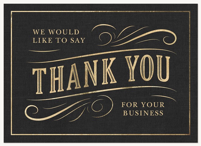 Golden Scroll Business Thank You Cards