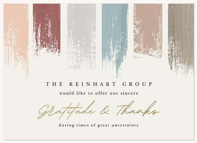 Brushstroke Thanks Business Thank You Cards