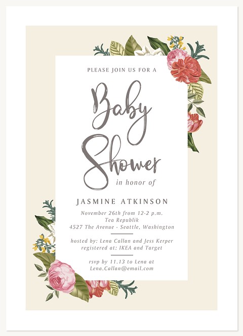 Fresh Vintage Baby Shower Invites