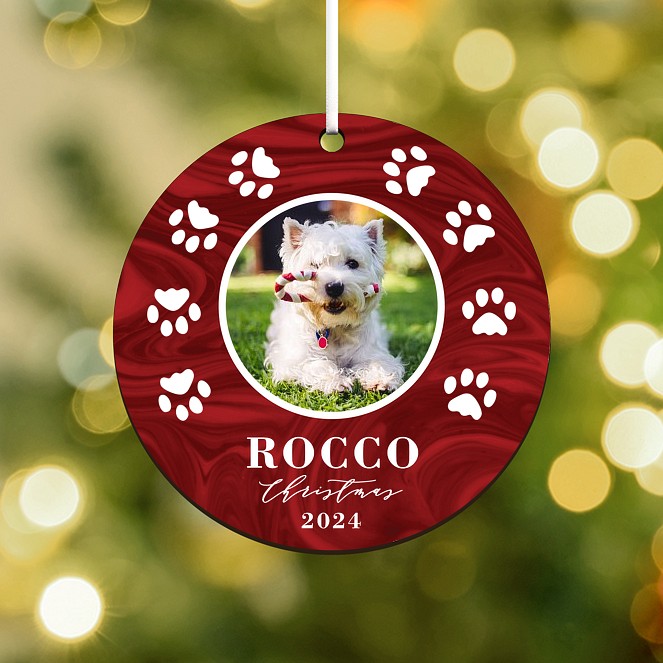 Paw Print Pet Personalized Ornaments