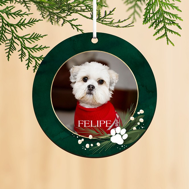 Puppy Wreath Personalized Ornaments