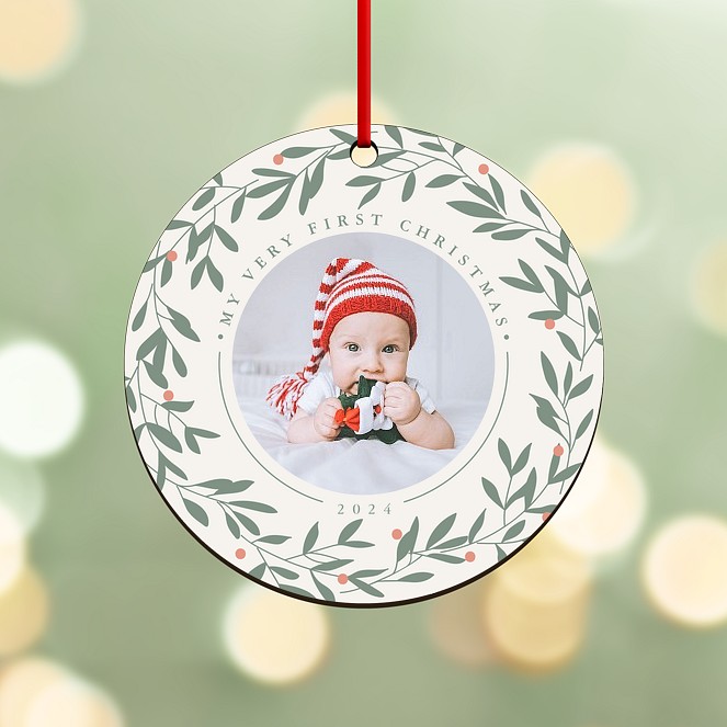 Baby's Wreath Personalized Ornaments