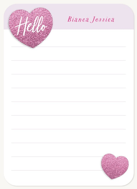 Glittering Hearts Stationery For Kids