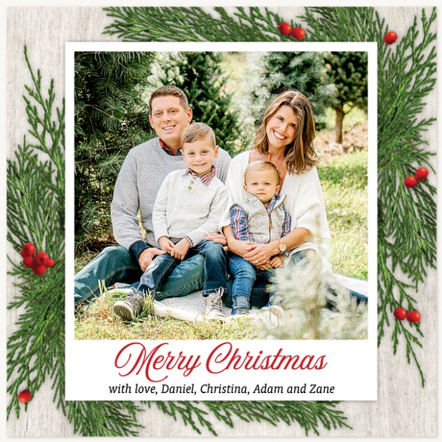 Cedar Snapshot Personalized Holiday Cards