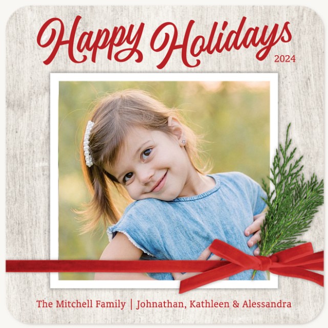 Delightful Bow Personalized Holiday Cards