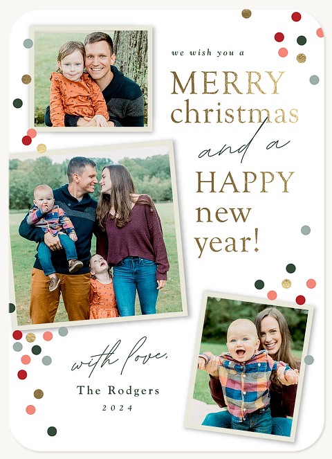 Whimsy Confetti Personalized Holiday Cards