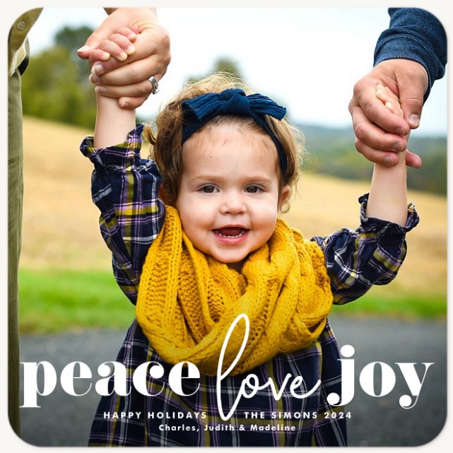 Peace, Love, Joy Personalized Holiday Cards
